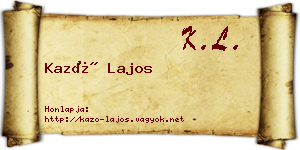 Kazó Lajos névjegykártya